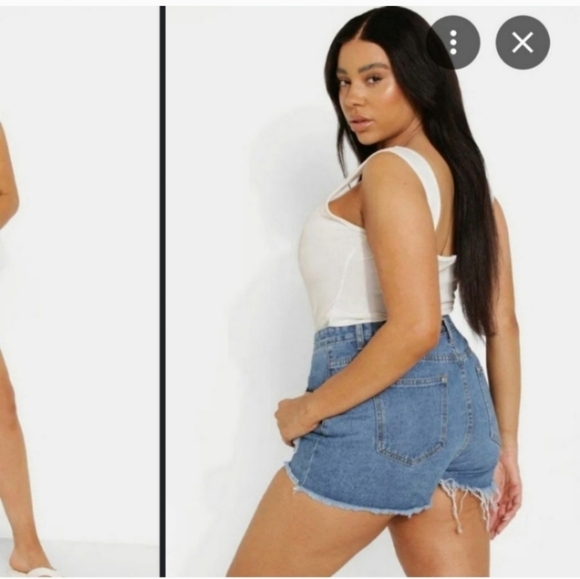 Boohoo denim shorts size 18 - Picture 2 of 5